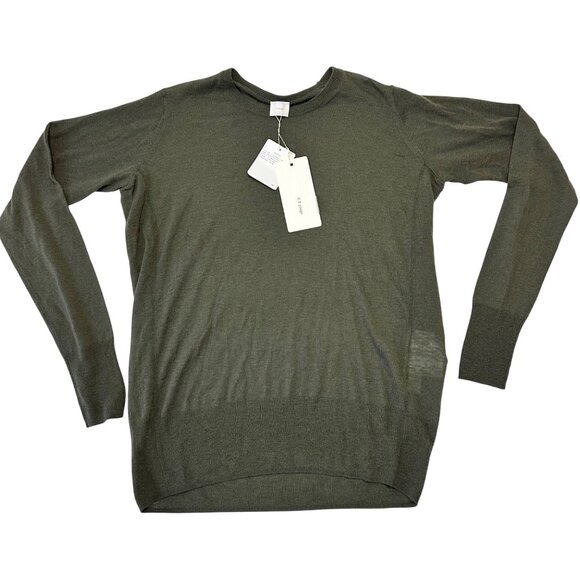 CT Plage Womens 100% Wool Lightweight Pullover Sweater NWT Size 38 Green Knit - Picture 1 of 10